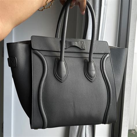 micro luggage handbag in baby drummed calfskin celine|MICRO LUGGAGE HANDBAG IN BABY DRUMMED CALFSKIN.